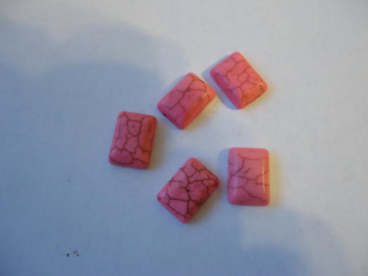 (image for) 10x14mm Pink rectangle cabs bag of 5 #CAB-20